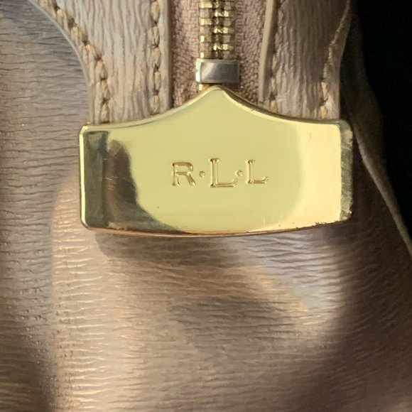 Ralph Lauren Metallic Antique Gold Handbag Tote - Picture 5 of 15